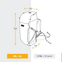 WOMEN’S TRAVEL TREKKING BACKPACK TRAVEL 900 50+6 L WITH SUITCASE OPENING -Camping Promotion Store k00098c9abe81ff0b556ccc914d17294b