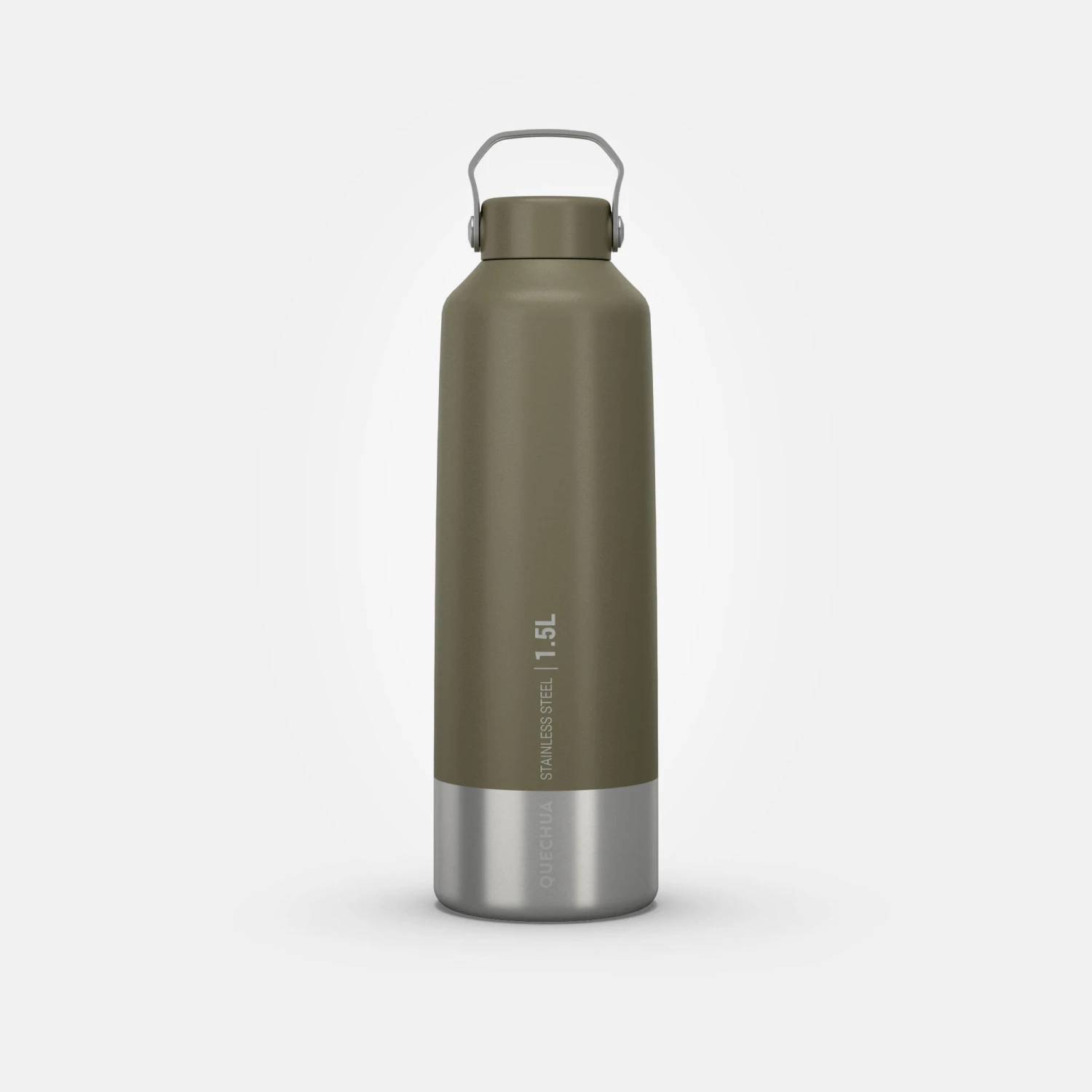 Quechua Stainless Steel Hiking Flask With Screw Cap MH100 1.5 L Khaki 12 Quechua Stainless Steel Hiking Flask With Screw Cap MH100 1.5 L Khaki - Image 10