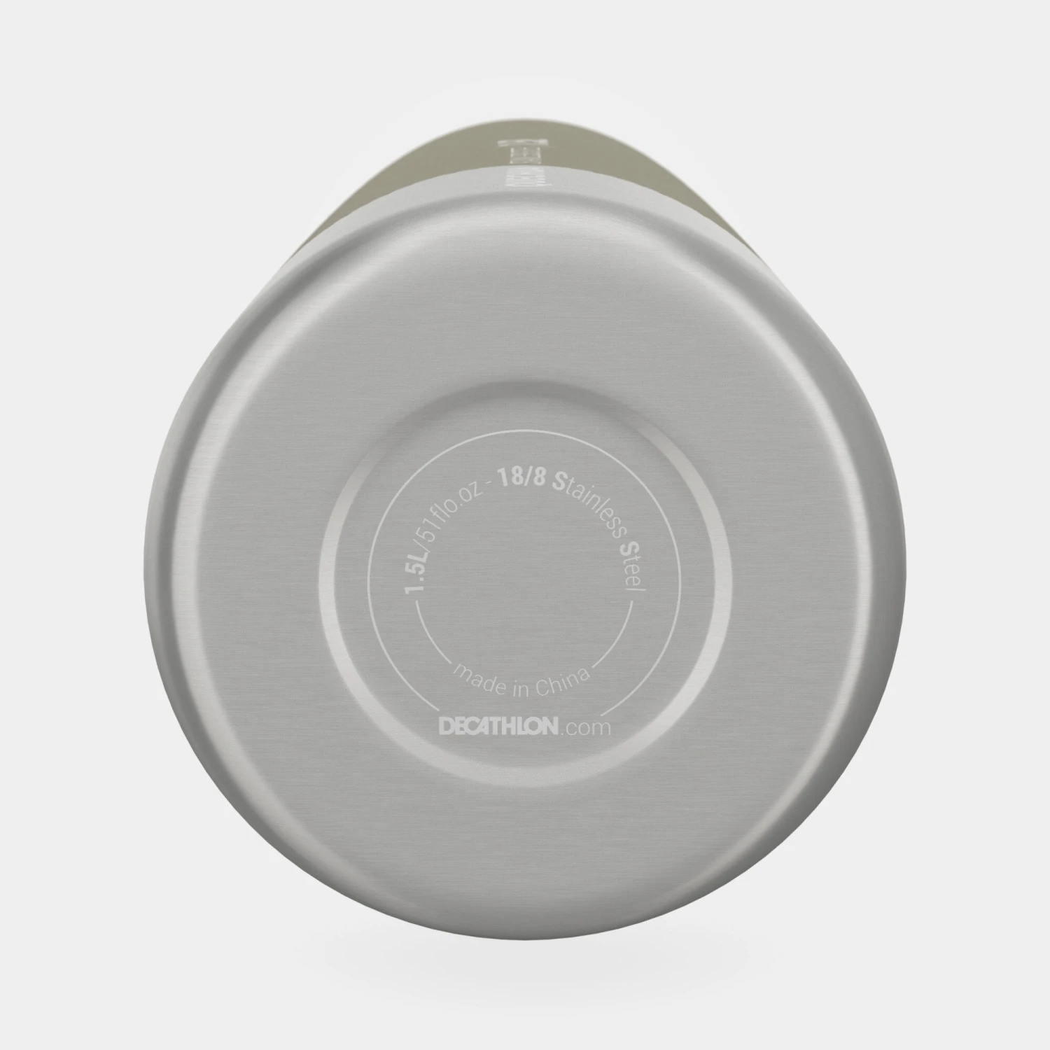 Quechua Stainless Steel Hiking Flask With Screw Cap MH100 1.5 L Khaki 10 Quechua Stainless Steel Hiking Flask With Screw Cap MH100 1.5 L Khaki - Image 8