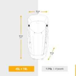 Women’s Ultralight Trekking Backpack 45+10 L -Camping Promotion Store k89aa17a85440973a5bdeb2cf73a86143